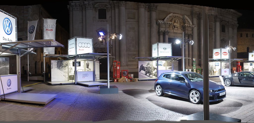Audi uses the Modulbox exhibit at a 2015 roadshow
