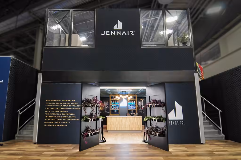 double deck exhibit structure branded for Jennair
