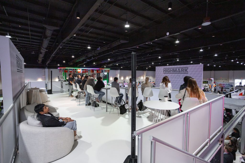 EMS attendees sitting on top deck of Highmark structure