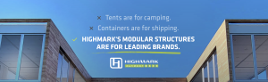 highmark outdoor brand positioning statement and logo over top of outdoor structure