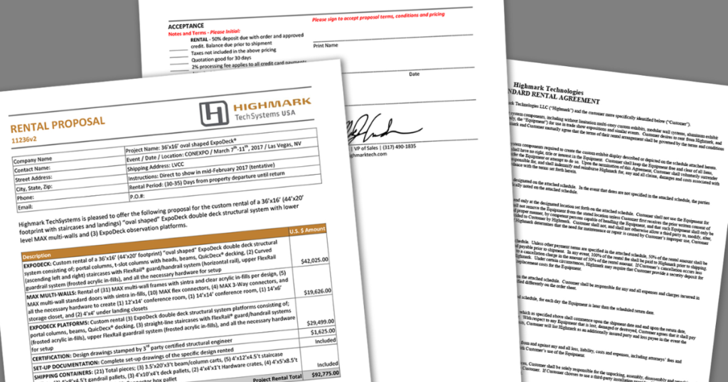 Highmark estimating documents