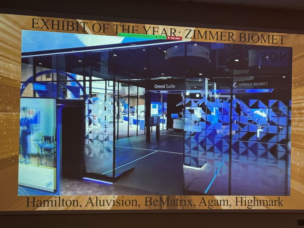 Exhibit of the year displayed on a screen
