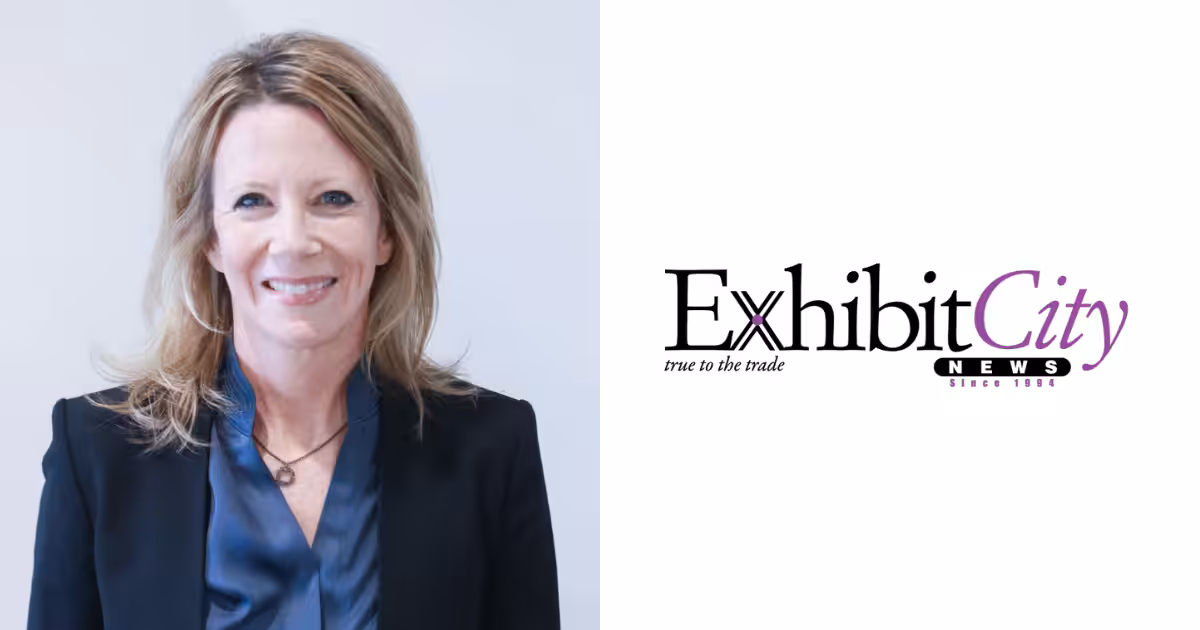 Debbie Parrott headshot and Exhibit City News logo