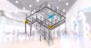 double deck structure illustration over blurred event background